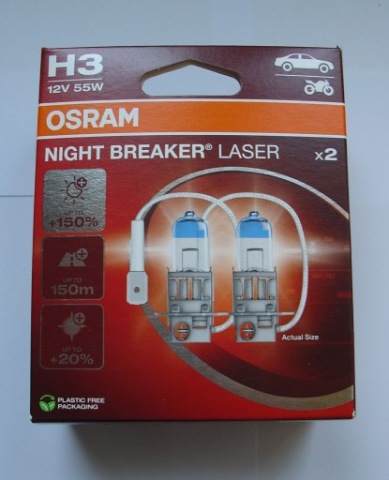 ЛАМПОЧКИ H3 OSRAM NIGHT BREAKER LASER +150% 