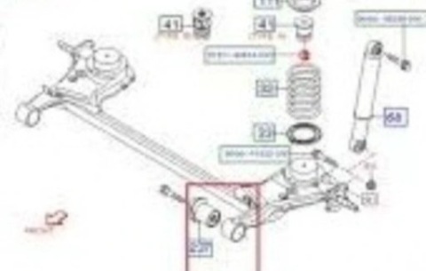 САЙЛЕНТБЛОКИ БАЛКИ ЗАД DAIHATSU МАТЕРІАЛ SIRION JUSTY IGNIS PASSO CRUZE 65MM 2ШТ 