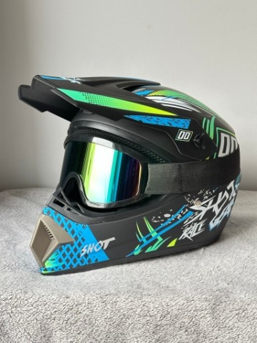 ШОЛОМ ВЕЛОСИПЕДНИЙ / MOTOCROSS / CROSS XL 61-62 CM + ОКУЛЯРИ | GOTOWY DO ЇЗДИ 