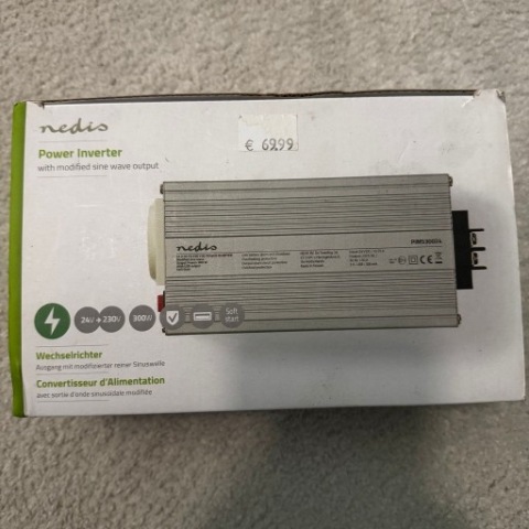 ПЕРЕТВОРЮВАЧ АВТОМОБІЛЬНА 24V -> 230V , 300W NEDIS ДЛЯ КЕМПІІНГА 