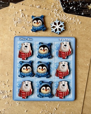 Edukacyjna gra Kółko i krzyżyk "Niedźwiedzie kontra pingwiny"