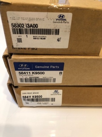 КОМПЛЕКТ ДИСКИ КОЛОДКИ HYUNDAI 58411-K9500 58302-I3A00 ОРИГІНАЛ 