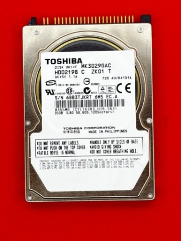 TOSHIBA 30GB 8MB ATA 2.5'' MK3029GAC CITROEN PEUGEOT / MERCEDES / SUBARU