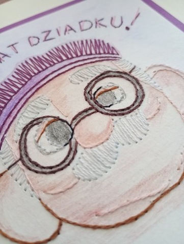 Dla Dziadka, Urodziny, imieniny, Haftowana, Okolicznościowa, rękodzieło 