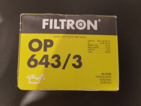 ФИЛЬТР МАСЛА OP 643/3 FILTRON 