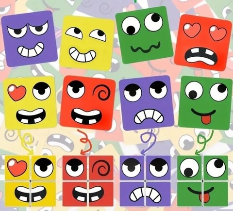 Gra dla Dzieci z Blokami Twarzy – Nauka, Logika i Śmiech w Jednym!