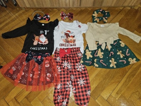 Zestaw ubrań do sesji świąteczne, niemowle