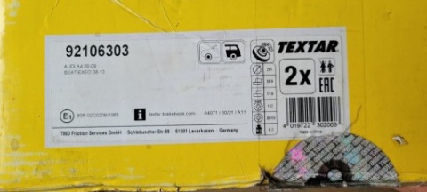 ДИСКИ ГАЛЬМІВНЕ TEXTAR 255MM 
