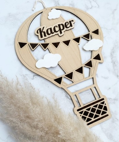 Dekoracja ścienna 3D balon z imieniem chmurki pokój dziecka