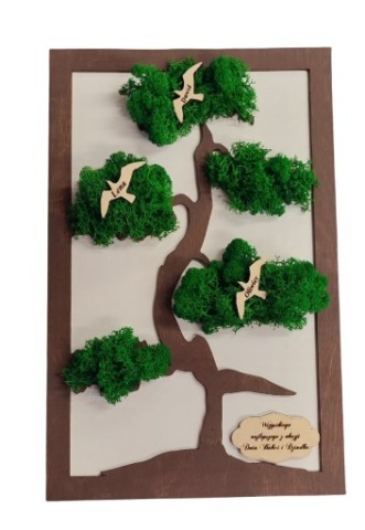 Drzewo z mchem chrobotkiem, Dzień Babci i Dziadka, prezent  