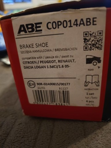 КОЛОДКИ ГАЛЬМІВНЕ ABE C0P014ABE 