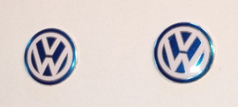 НАКЛЕЙКА VW NA КЛЮЧИК 14MM ЛОГОТИП ЭМБЛЕМА ГОЛУБАЯ 