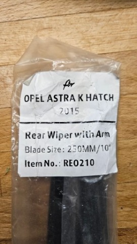 КАРКАС ДВІРНИКИ ЗАД + ДВІРНИК OPEL ASTRA K ХЕТЧБЕК 250MM 