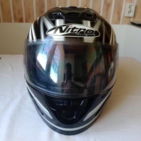 ШОЛОМ МОТОЦИКЛЕТНИЙ NITRO RACING (ХВІРТКА WS-10 VESC-8) CZARNO-SREBRNY ROZM. L 