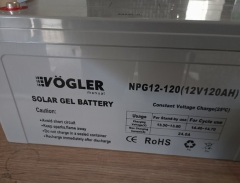 BATTERY ZELOWY. VOGLER.120 AH.  