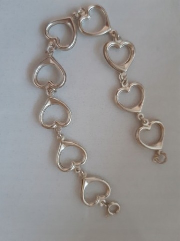 Bransoletka srebro pr 925 serce walentynka