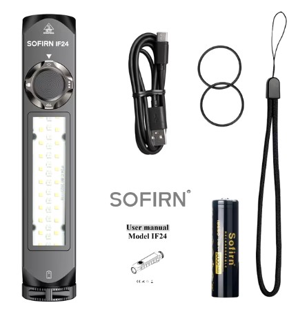 ЛІХТАРИК БАГАТОФУНКЦІОНАЛЬНИЙ EDC SOFIRN IF24 2000LM RGB + АКУМУЛЯТОР 
