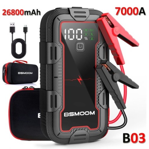 BOOSTER АВТО BSMOOM B03 7000A СТАРТЕР POWERBANK ЛІХТАРИК 26800MAH 