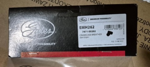 GATES EMH262 ВЕНТИЛЯЦІЯ КОРОБКИ ШАТУННОЇ ТРУБА ЕМФІЗЕМИ AUDI A4 B5 