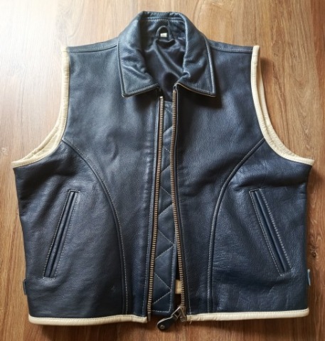 LEATHER SLEEVELESS MOTOCYKLOWA, WOMEN'S L 