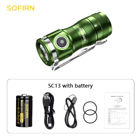 ЛІХТАРИК МІНІ EDC SOFIRN SC13 LED (СВІТЛОДІОД) 1300 LM USB C + АКУМУЛЯТОР 