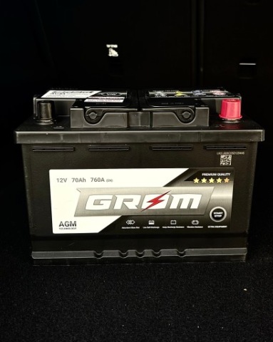 НОВИЙ АКУМУЛЯТОР GROM AGM 70AH 760A P+ START-STOP (NIEUZYWANY) 