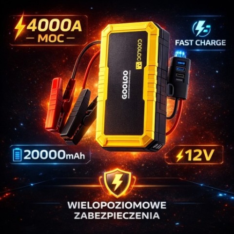 СТАРТЕР АВТО 4000A BOOSTER JUMP СТАРТЕР 12V POWERBANK 20000MAH 