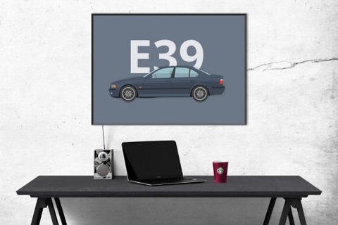 PLAKAT BMW 5 (E39) 50X70CM YOUNGTIMER REGALO  