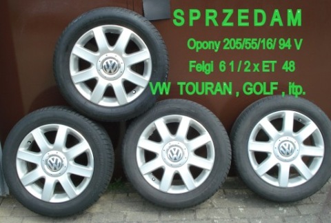 VW TOURAN - КОЛЕСА ЛІТНІ - 205/55/16/ 94V - 4 SZT. 