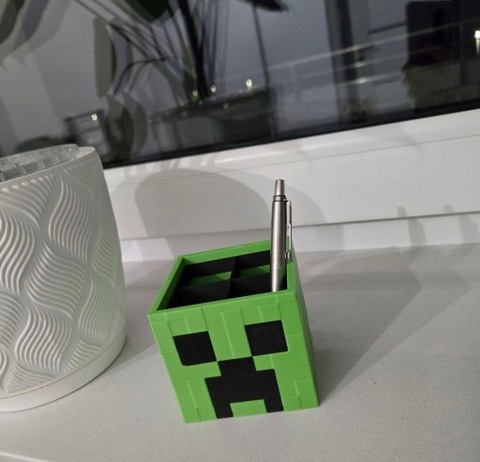 Organizer na biurko Minecraft Creeper l Na długopisy i kredki l Solidny