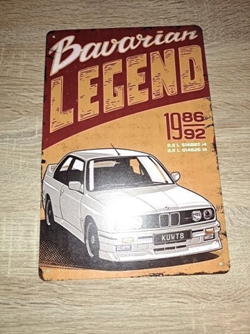 PLACA RETRO BMW E30 SERIE 3 BAVARIAN LEGEND  