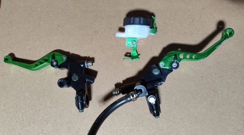 GEAR CHANGE HANDLES BRAKES I CLUTCH SET GREEN COLOR + PUMP  