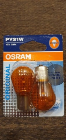 ЛАМПОЧКИ ОРАНДЖЕВІ OSRAM PY21W 12V/21W - ОРИГІНАЛ 