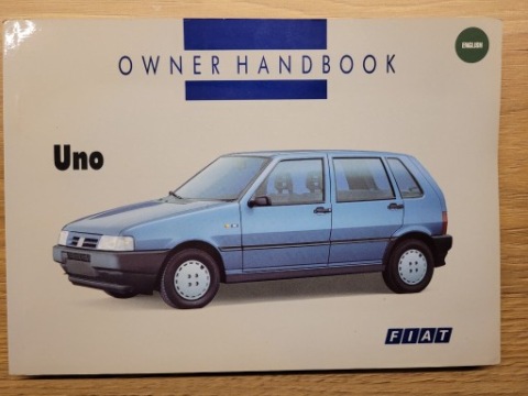 FIAT UNO 1993R. ОРИГІНАЛ ІНСТРУКЦІЯ ОБСЛУГОВУВАННЯ 