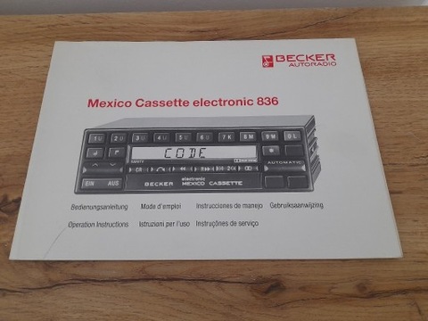 BECKER КНИЖКА ИСТРУКЦИЯ РАДИО MEXICO 836