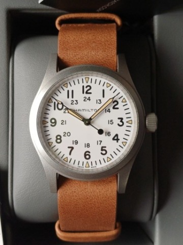 Zegarek Hamilton Khaki Field Mechanical 38mm biały NOWY