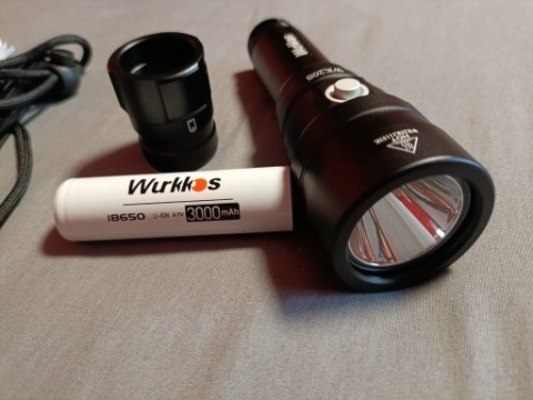 ЛІХТАРИК NURKOWA WURKKOS WK20S 2000LM 447M + АКУМУЛЯТОР 3000MAH 