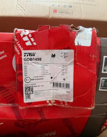 КОЛОДКИ ГАЛЬМІВНЕ TRW GDB1498 І ДАТЧИК ПОНОШЕНА TRW DO BMW 