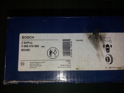 ДИСКИ ГАЛЬМІВНЕ ROVER HONDA ПЕРЕДНЯ 2 SZT. BOSCH 0986478568 
