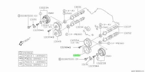 RUEDA ROLLO DISTRIBUCIÓN SUBARU 13054AA033  