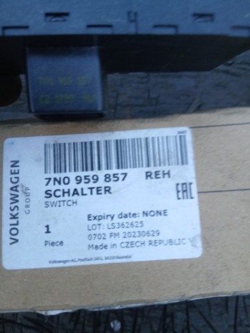 7N0959857 ПЕРЕМИКАЧ SZYBY. VW SKODA SEAT AUDI 