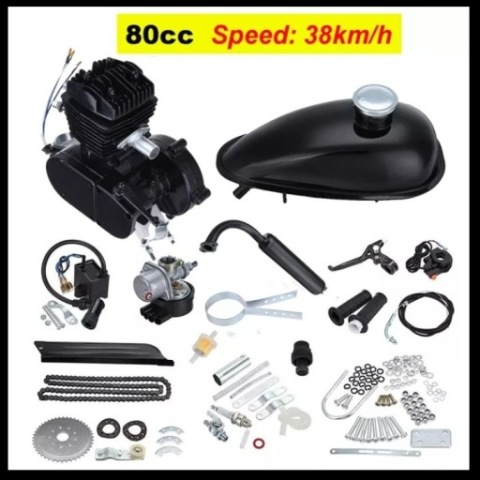 ЧОРНИЙ МАЛЬОВАНИЙ ДВИГУН SPALINOWY DO ВЕЛОСИПЕДА 2T 80CCM 