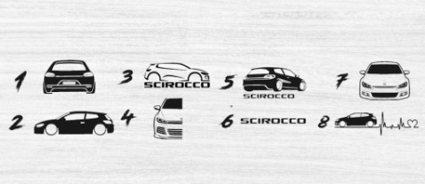 НАКЛЕЙКА АВТО 12CM VW VOLKSWAGEN SCIROCCO ТЮНІНГ 