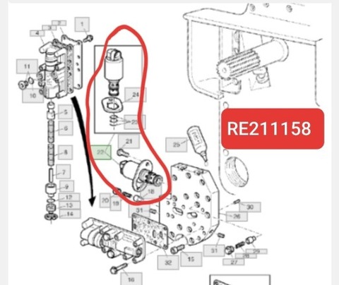 RE211158 ELEKTROZAWOR JOHN DEERE