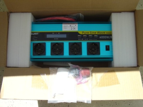 ПЕРЕТВОРЮВАЧ НАПРУГИ 24V-230V 4000/8000W + 2 AKUMULATORY 24V 8AH. 