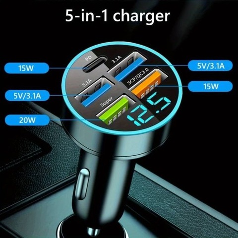 CHARGER AUTOMOTIVE 5 PORTOW USB SUPERSZYBKIE  