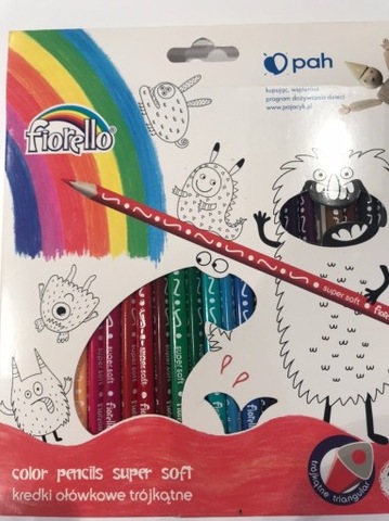 Kredki ołówkowe FIORELLO Super Soft, trójkątne (24kol) 170-2188