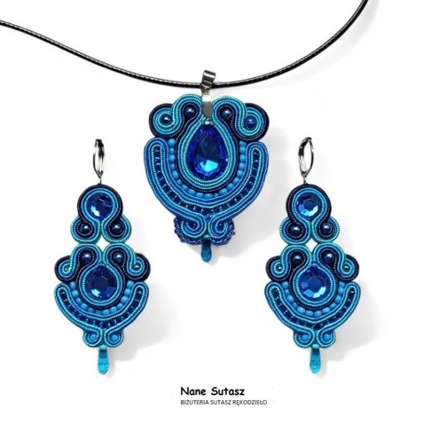 Komplet biżuterii sutasz Nane Sutasz kolczyki i zawieszka 