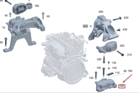 MERCEDES W177, A35 AMG НОВА ПОДУШКА КРОНШТЕЙН КОРОБКИ ПЕРЕДАЧ A2472406100 