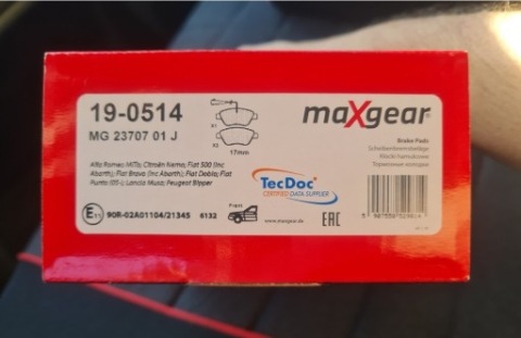 КОЛОДКИ ГАЛЬМІВНЕ FIAT DOBLO MAXGEAR 19-0514 